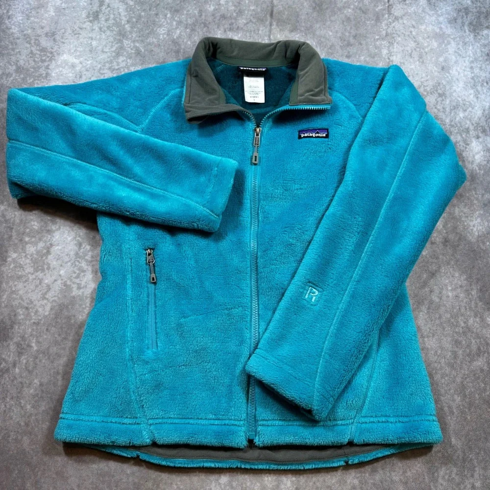 Patagonia Polartec Windbloc Fleece Jacket‎ Womens Small Turquoise Blue Full Zip